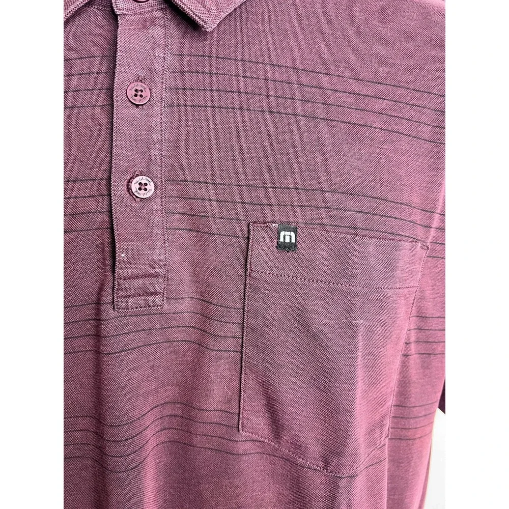 Travis‎ Mathew Polo Shirt Striped Golf Casual Pocket XL